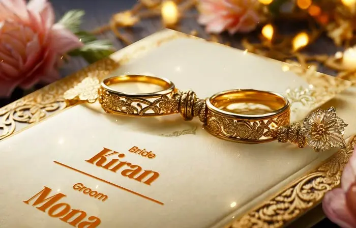 Luxurious 3D Golden Jewelry Theme Wedding Invitation Card Slideshow